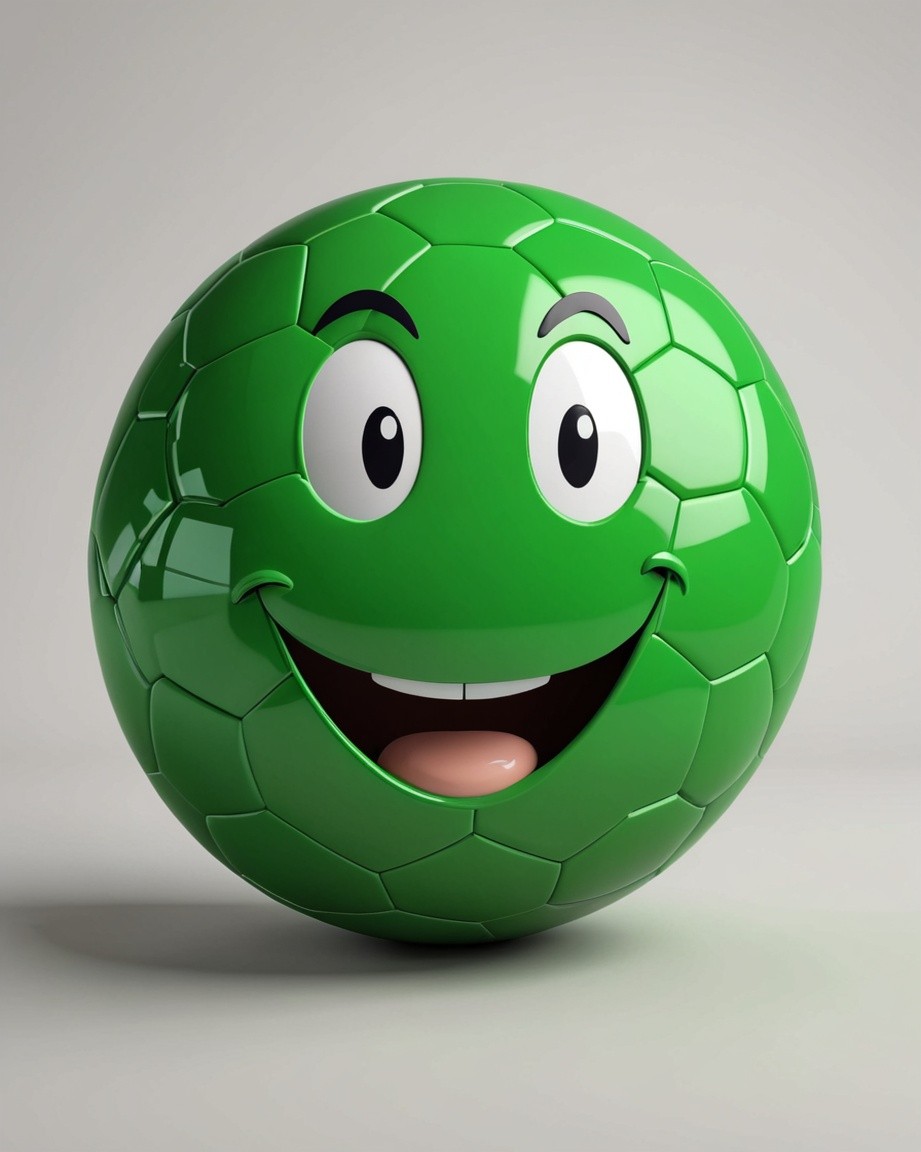Grinning Green Soccer Smile