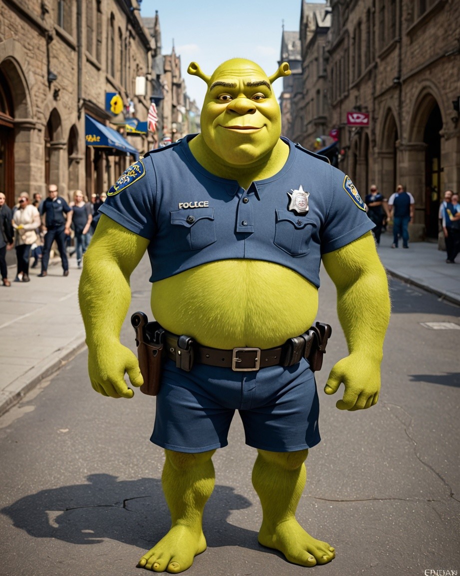 Ogre Cop on City Streets