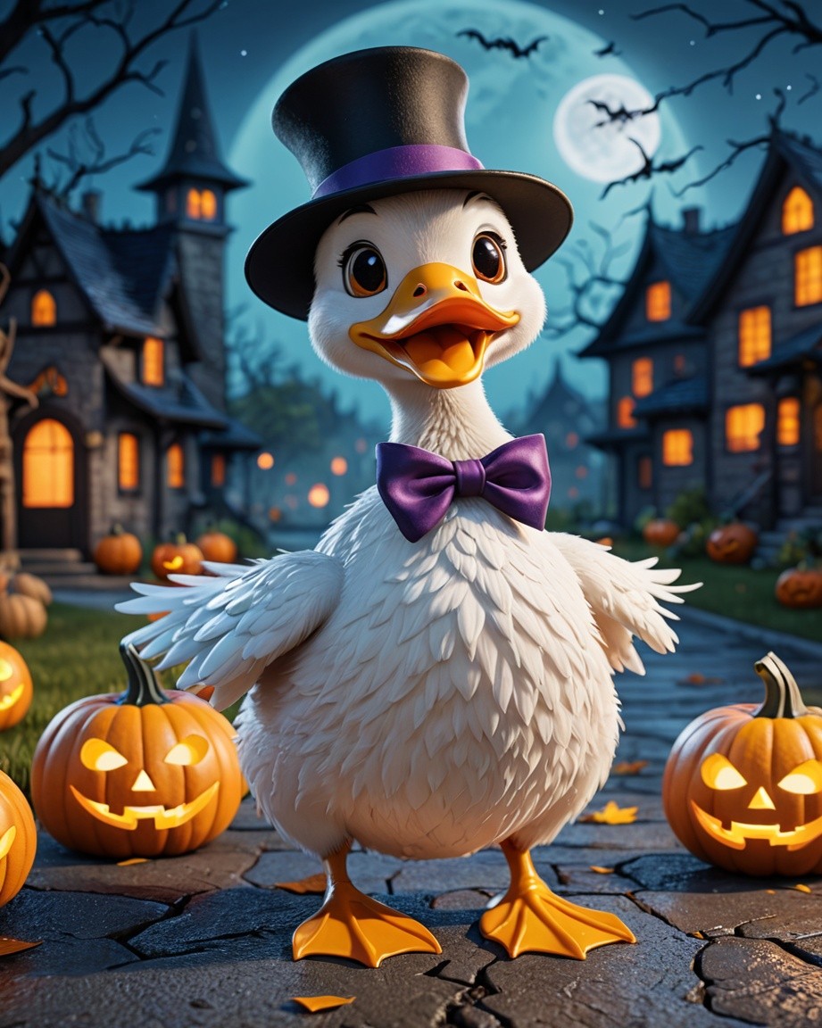 Pumpkin-Lit Duck's Festive Gleam