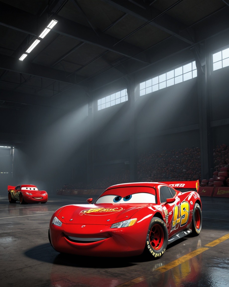 Glowing Racecar Garage