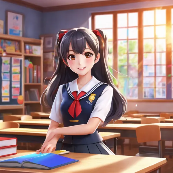 Sunlit School Uniform Portrait