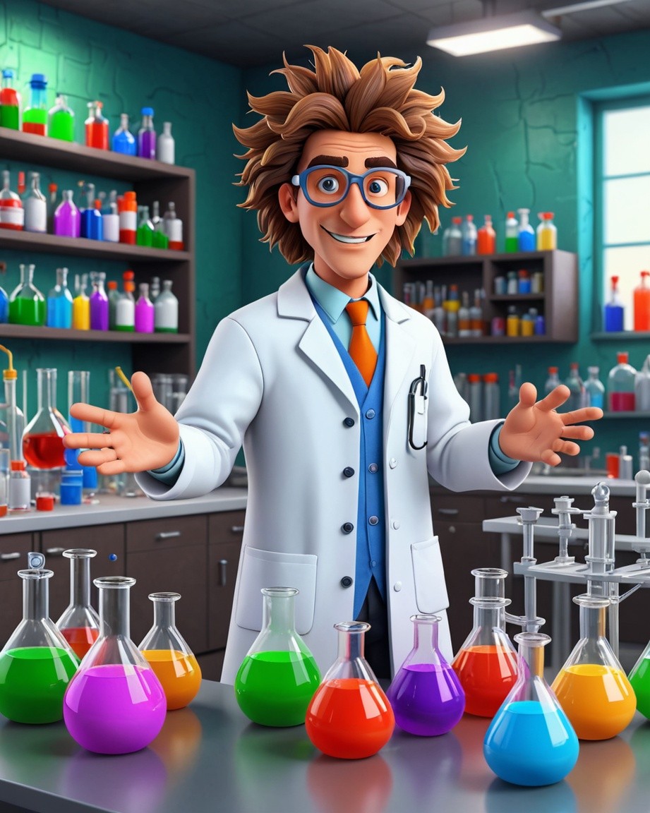 Colorful Lab Scientist Portrait