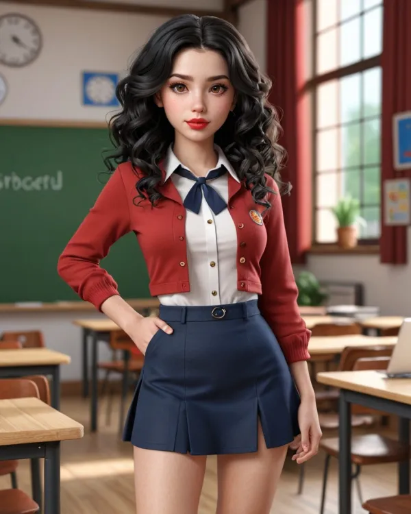 Sunlit Schoolgirl Elegance