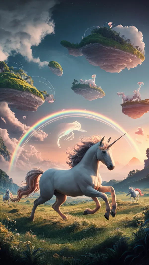 Ethereal Unicorn in Clouded Lands
