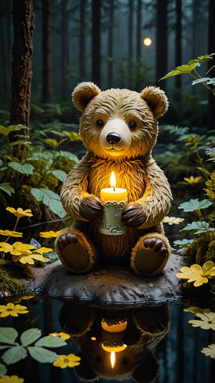 Candlelit Forest Bear Meditation