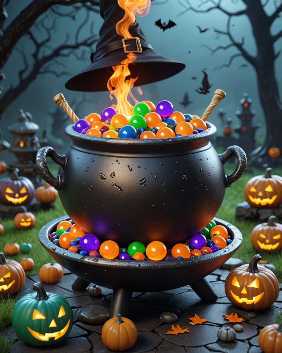 Glowing Candy Cauldron of Halloween