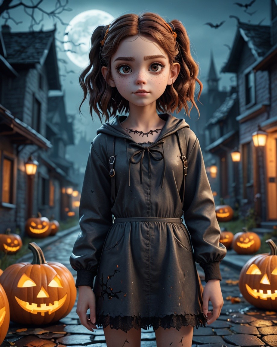 Moonlit Halloween Girl