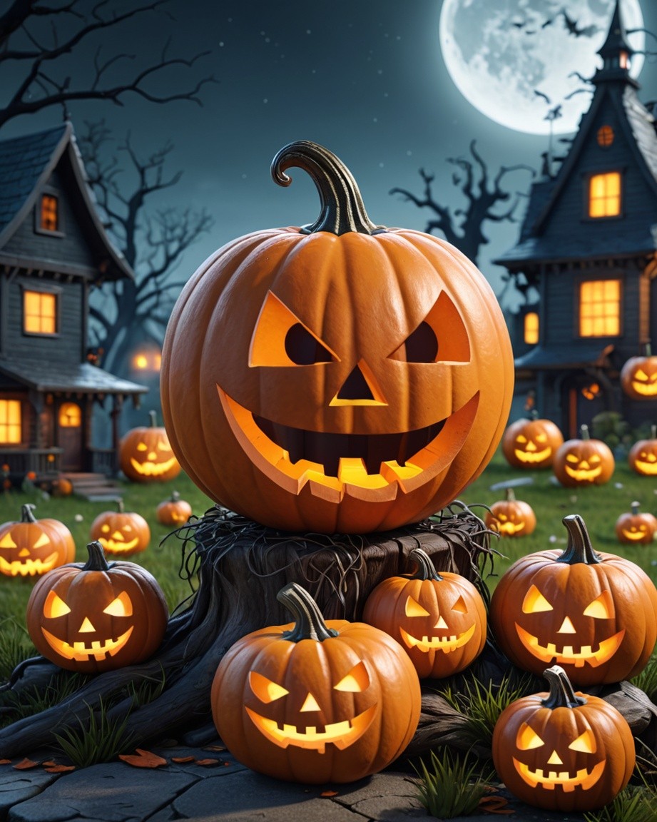 Moonlit Jack-O'-Lantern Shadows
