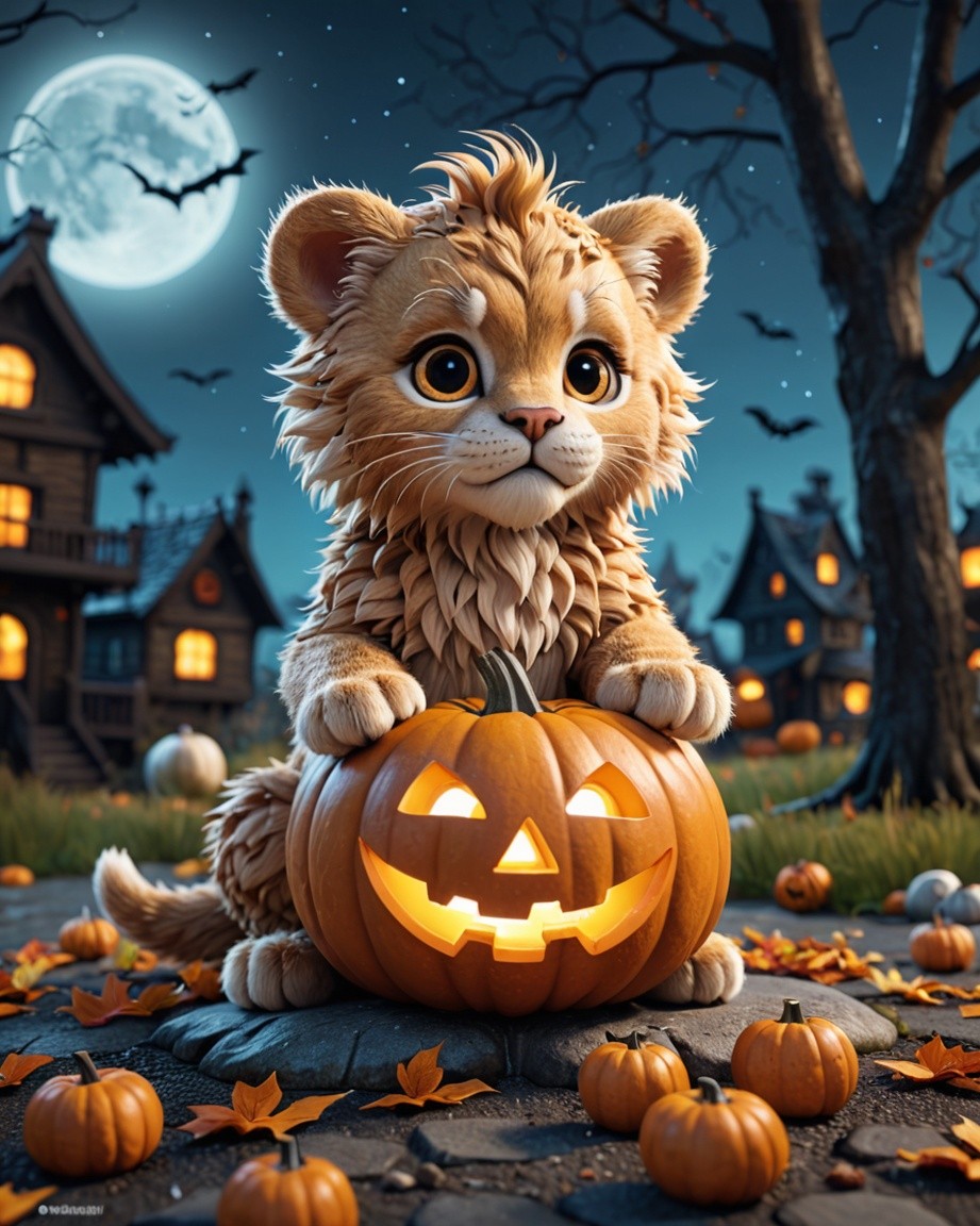 Moonlit Pumpkin Kitten