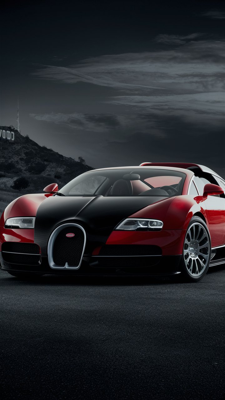 Midnight Red and Black Supercar