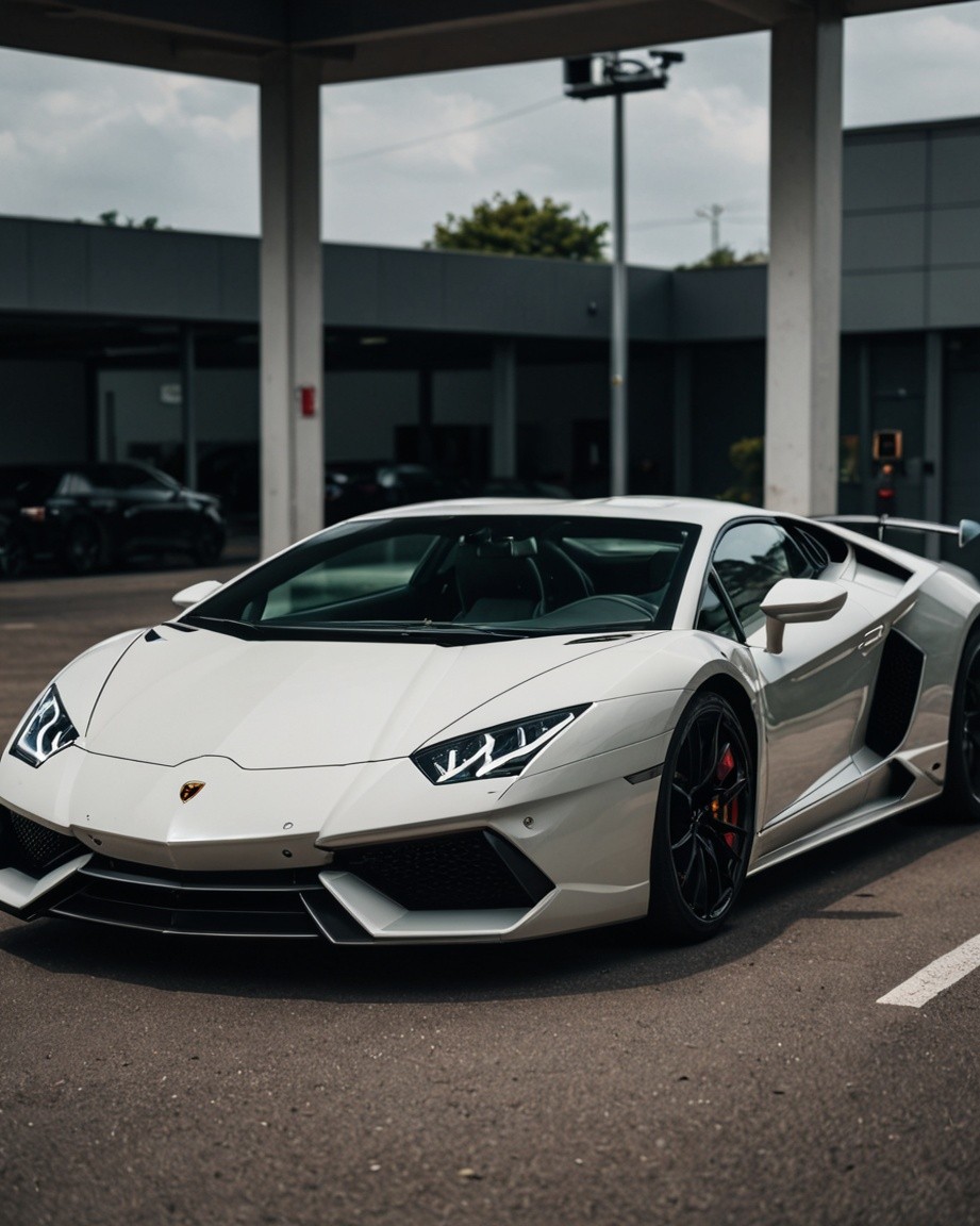 Sleek White Supercar Serenity