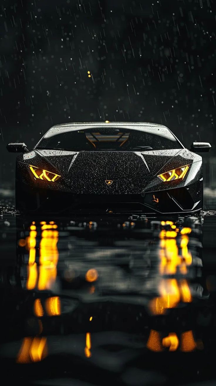Rain-Kissed Supercar Reflection