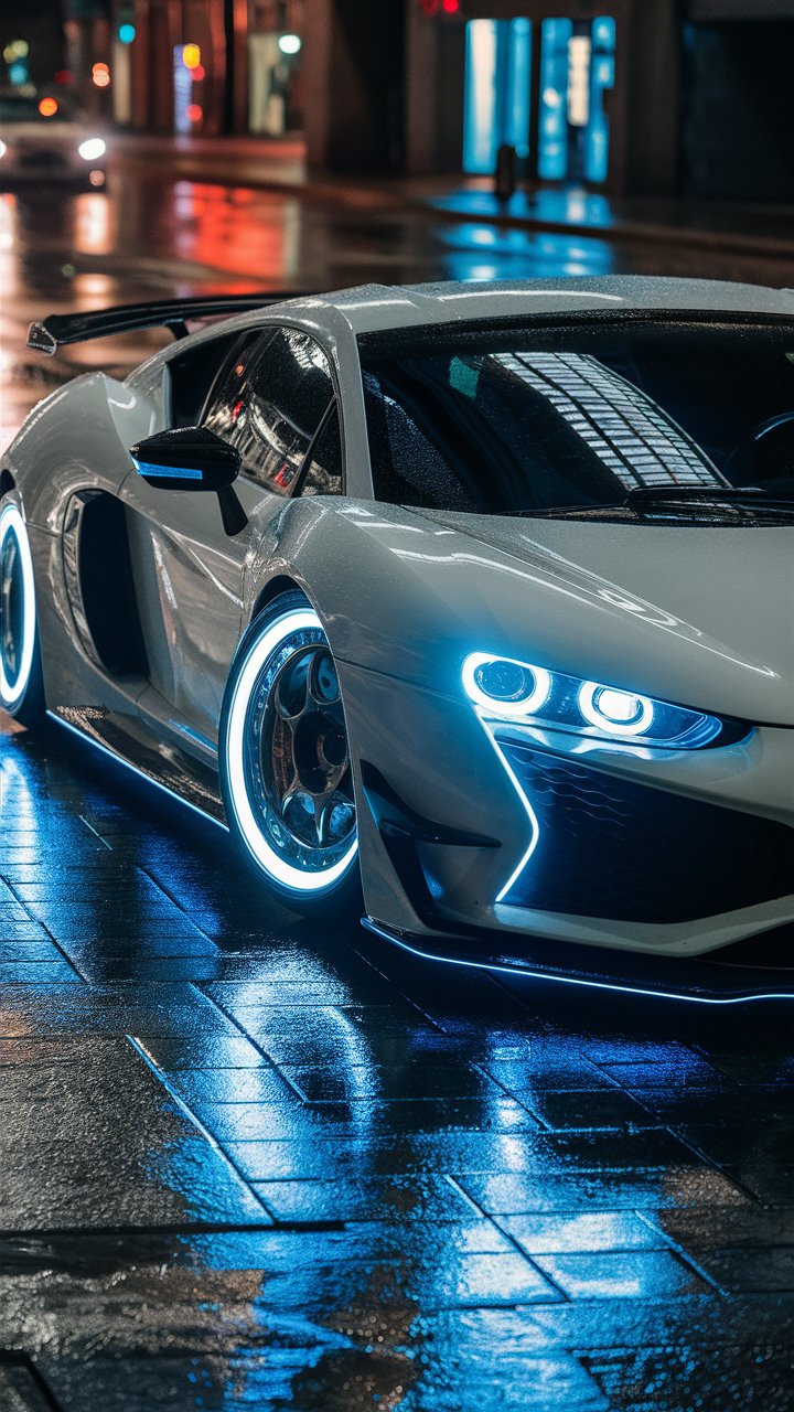 Neon Rain Sports Car
