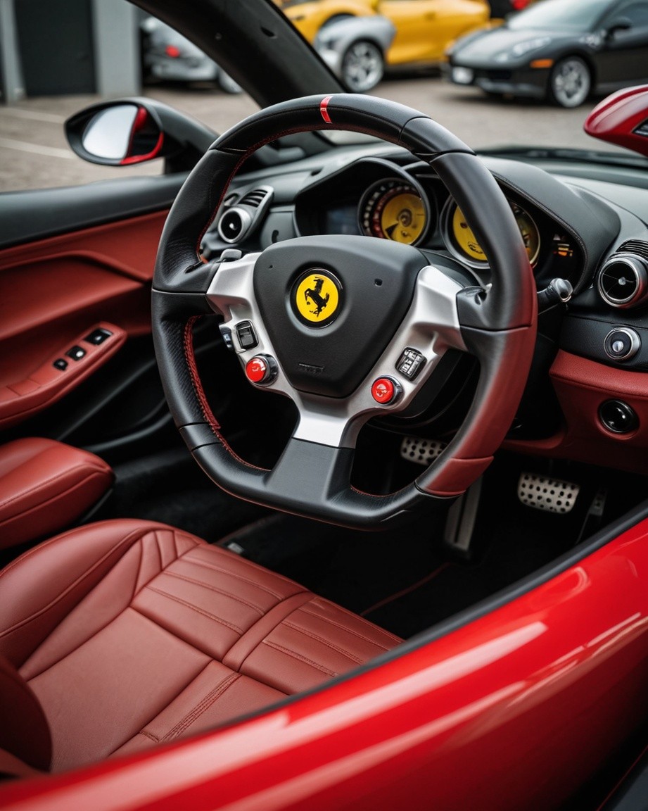 Ferrari's Red Leather Interior