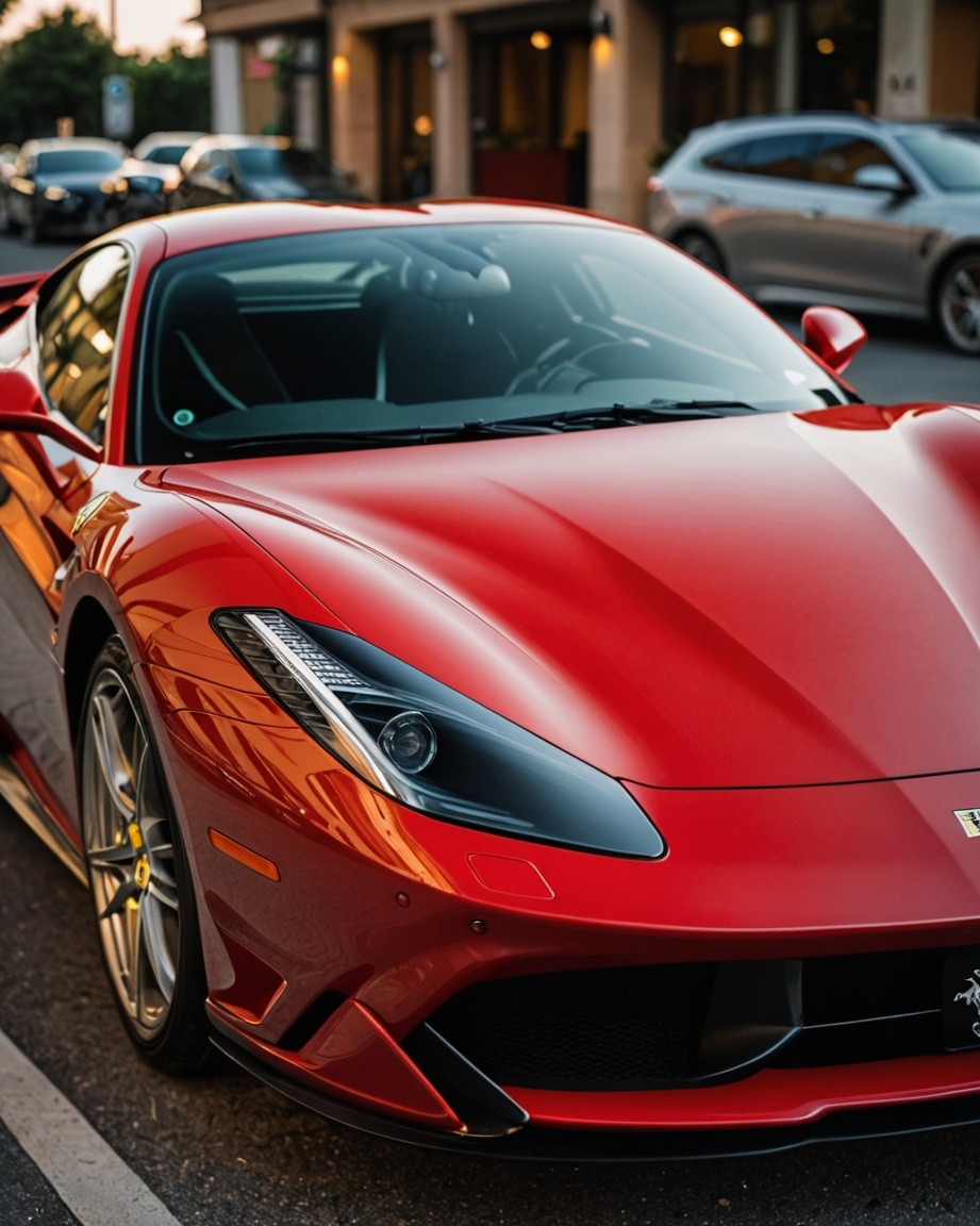 Crimson Speed in Urban Glow