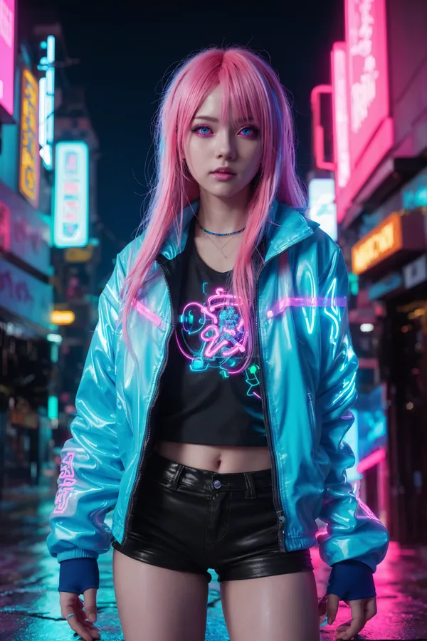 Cyberpunk Neon Street Style