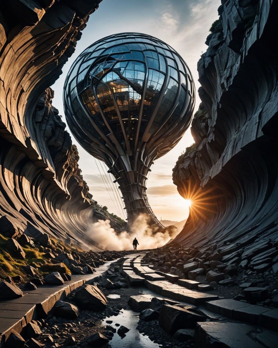 Canyon Sphere Sunset Glow