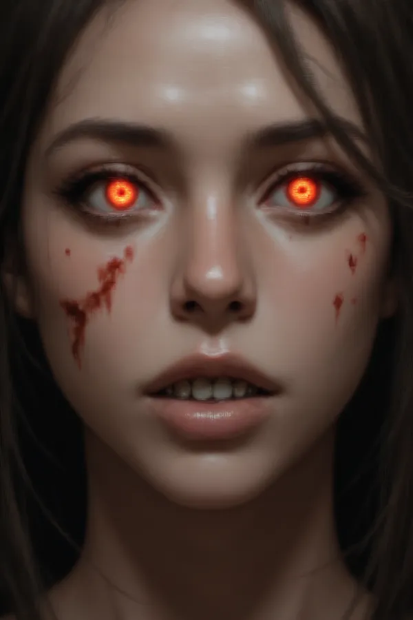 Bloodstained Neon Gaze
