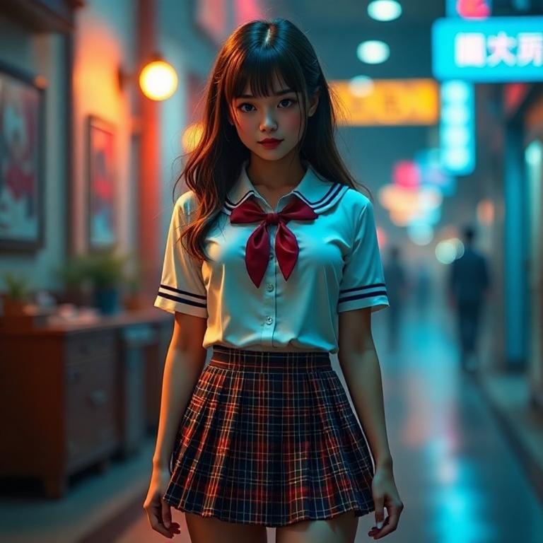 Neon Alley Schoolgirl