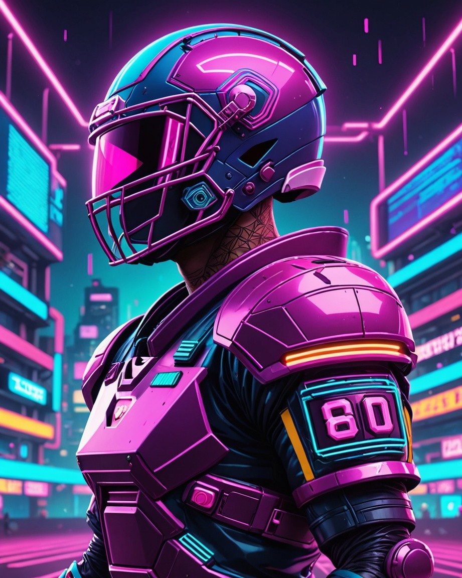 Neon Grid Football Vision