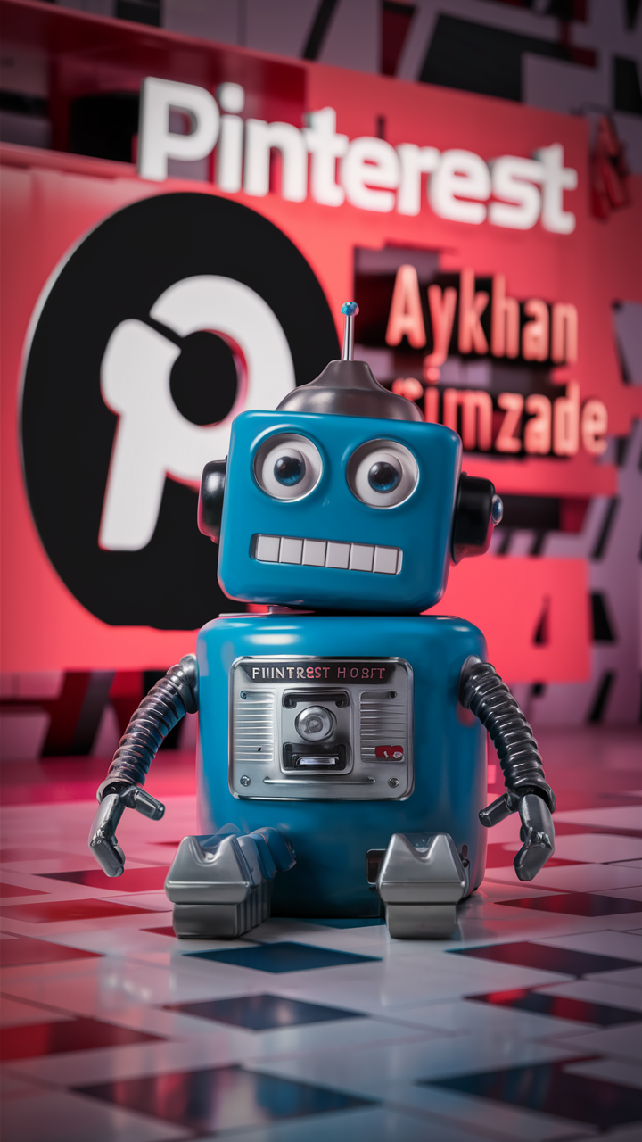 Neon-Blue Robot's Gaze