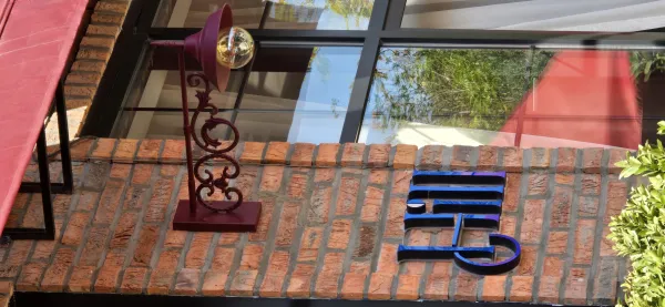 Glowing Brick Street Sign