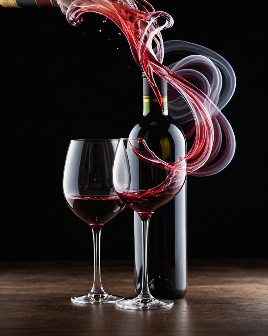 Red Wine's Artistic Pour