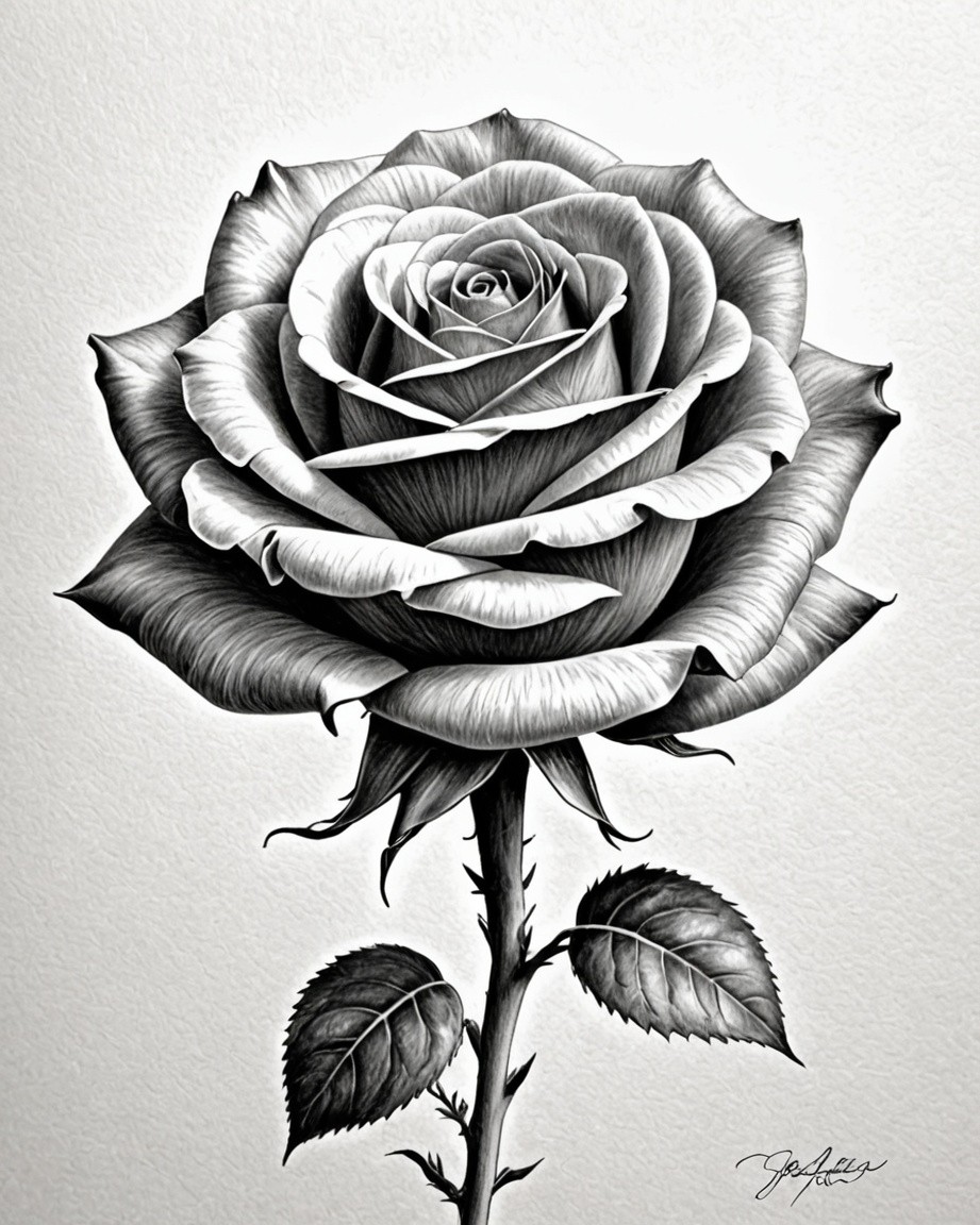 Eternal Rose in Monochrome