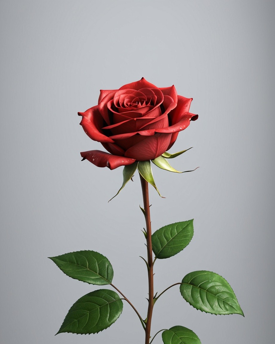 Silent Blooming Red Rose