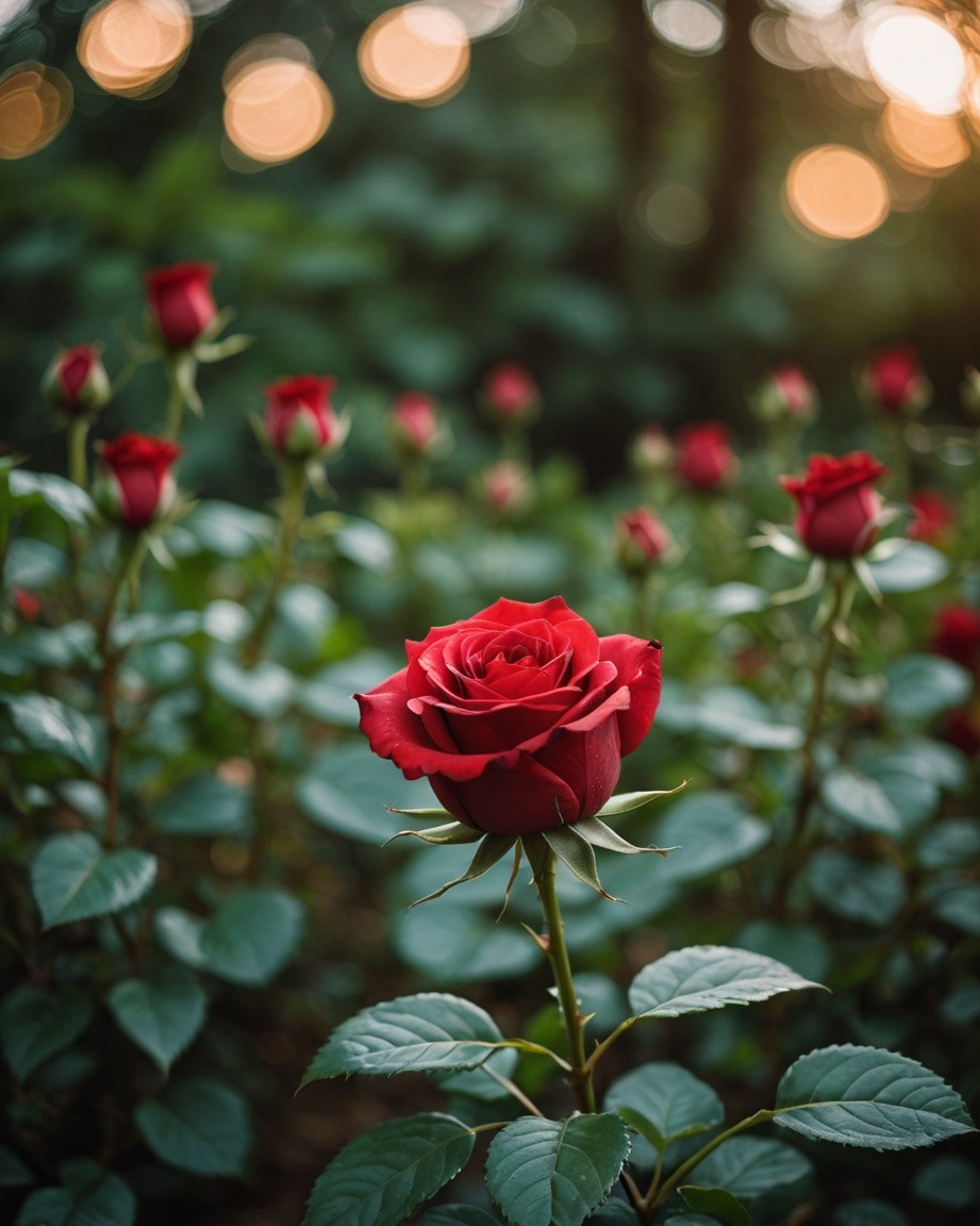 Velvet Roses in Golden Light