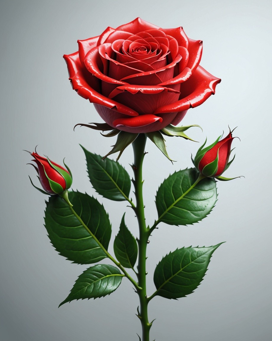 Crimson Rose in Soft Light