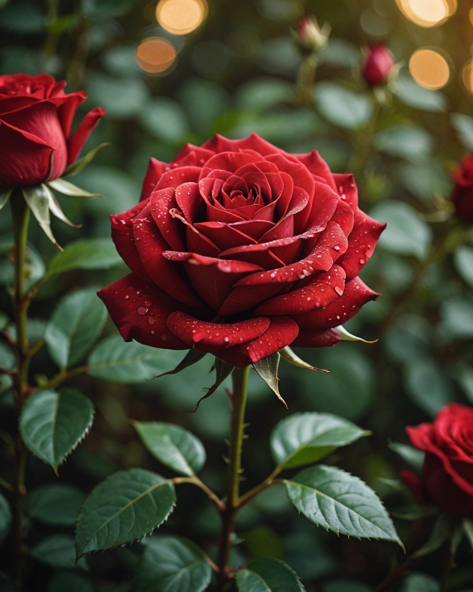 Dew-Kissed Red Rose