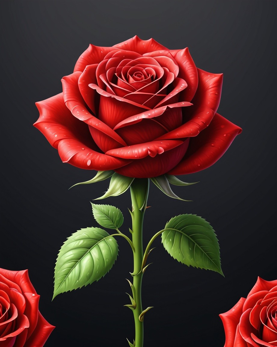 Dew-Kissed Scarlet Rose