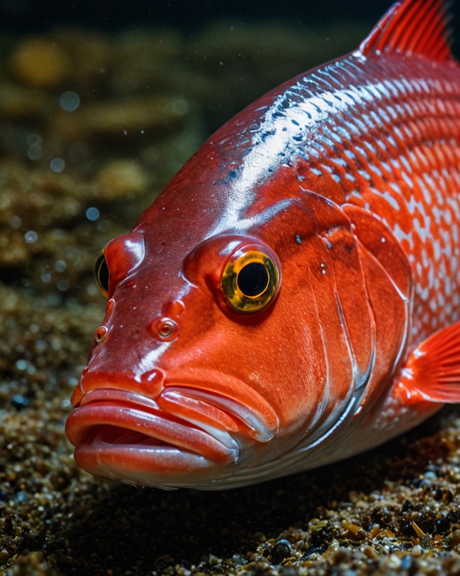 Vibrant Red Fish Close-Up