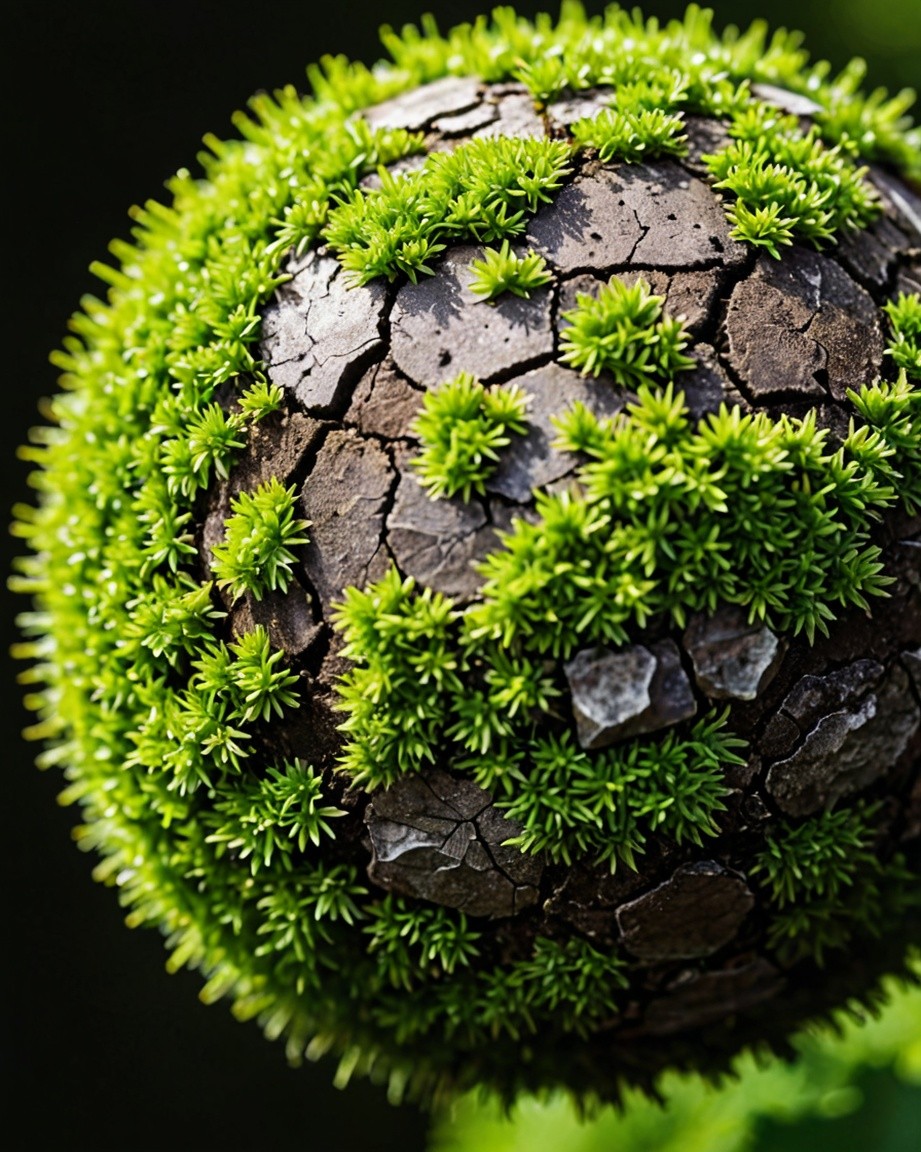 Vibrant Life on Cracked Earth Sphere