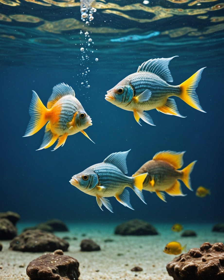 Golden Scales in Azure Waters