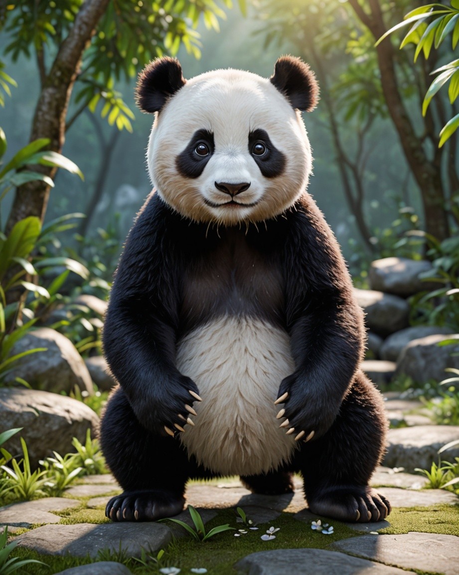 Sunlit Forest Panda