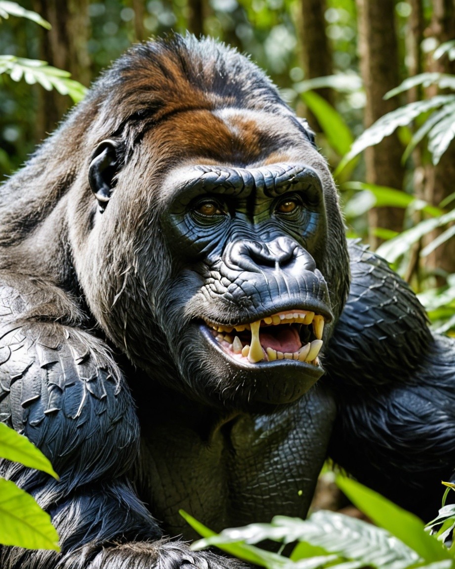Jungle Sunlight on a Gorilla