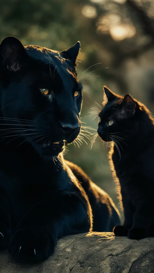 Golden Hour Feline Bond