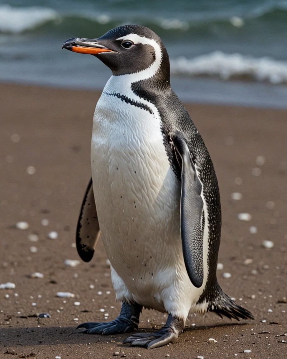 Solitary Beach Penguin
