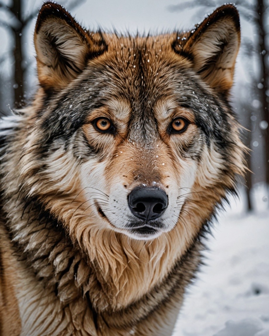 Winter Wolf's Quiet Gaze