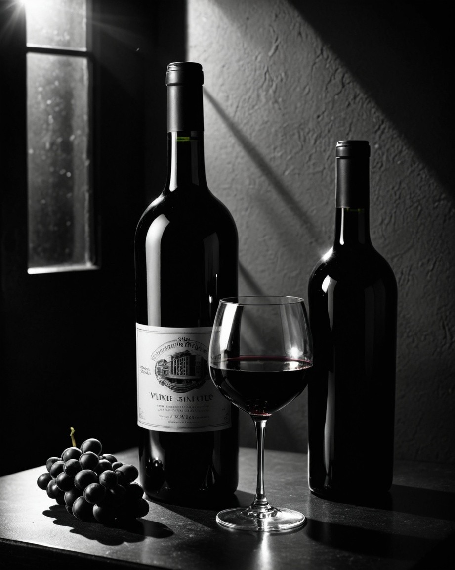 Dramatic Wine Still Life