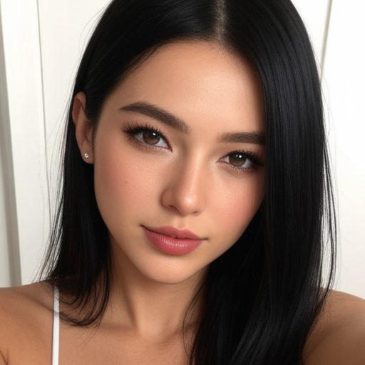 Serene Dark Hair Close-Up