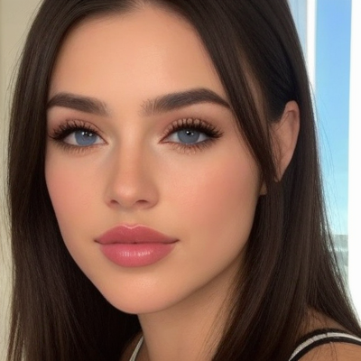 Soft Light Blue-Eye Beauty Close-Up