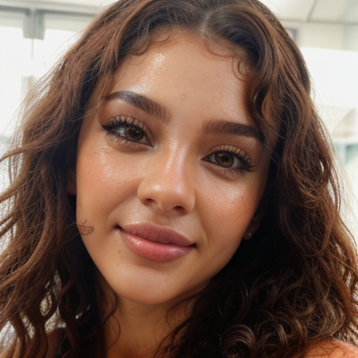Soft Light Curly Beauty Portrait
