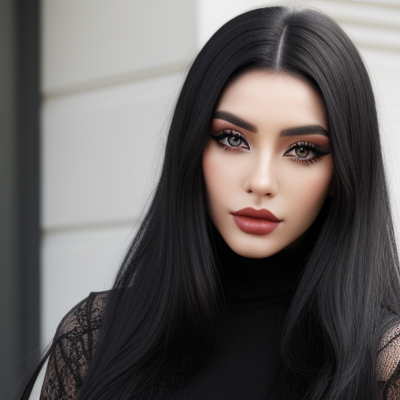 Elegant Black Hair Gaze