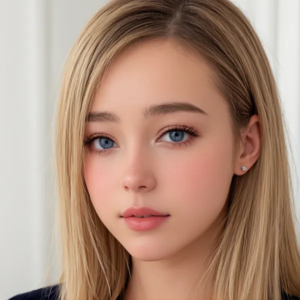 Serene Golden-Haired Portrait
