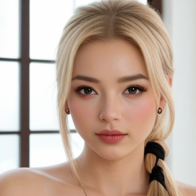 Sunlit Braided Beauty Portrait
