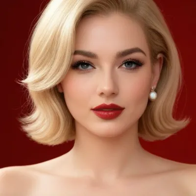 Crimson Lip & Pearl Beauty