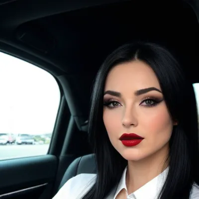 Red Lip Car Elegance